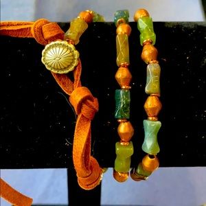 Handmade bracelet agate and copper